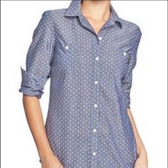 Old Navy Womens Chambray Polka Dot 